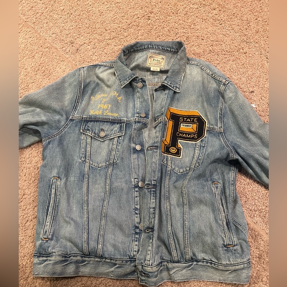 Ralph Lauren embroidered denim jacket Sz XXL